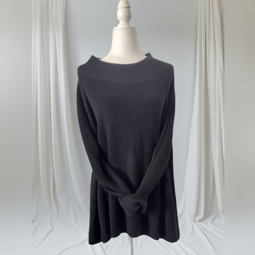 Eileen Fisher Turtle Neck Black Sweater Size 2XL